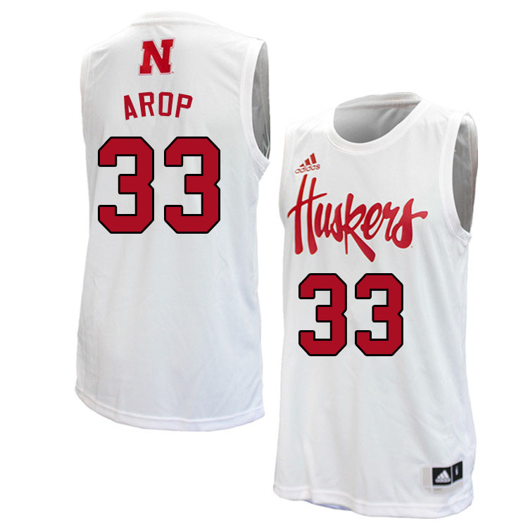 Men #33 Akol Arop Nebraska Cornhuskers College Basketball Jerseys Sale-White - Click Image to Close